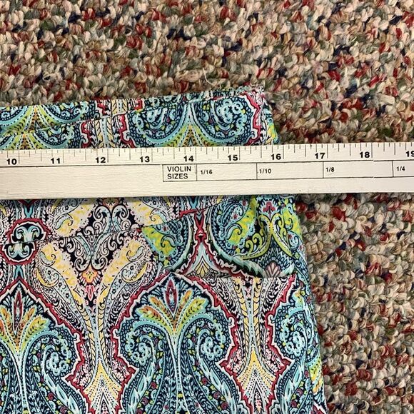 Coconut Row Palm Beach Multicolor Paisley Tummy Slimming Bermuda Shorts Size 12 - Picture 12 of 15